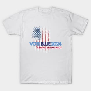 Vote Blue 2024 Defend Democracy T-Shirt